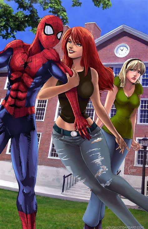 Spider Man Mary Jane Watson And Gwen Stacy Spiderman Mary Jane Watson Marvel Spider Gwen