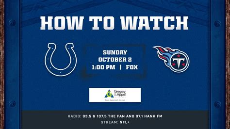 Tennessee Titans At Indianapolis Colts Week 4 Kicks Off At 100 Pm