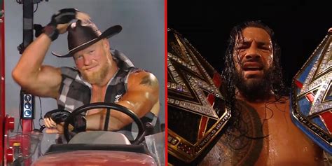 Roman Reigns Overcomes Brock Lesnar And A Tractor At Wwe Summerslam 2022