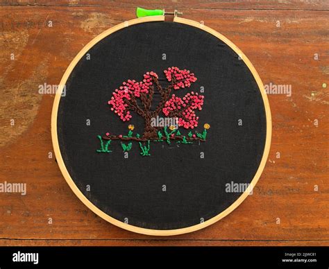 Homemade Embroider Pattern In Hand Embroidery Textile Stock Photo Alamy