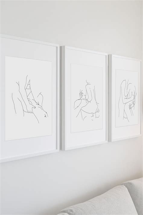 Erotic Passionate Line Drawing Of A Couple Sexy Bedroom Art Etsy