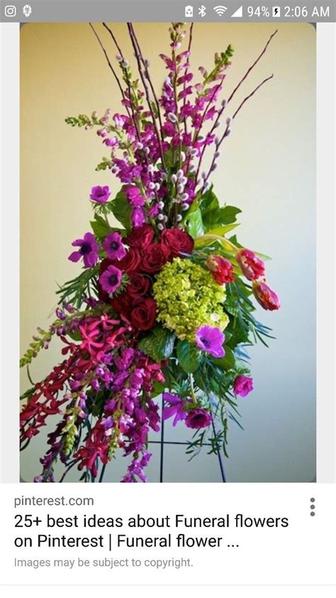 Colorful funeral flowers | Funeral flower arrangements, Funeral floral ...