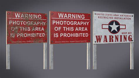 ArtStation - Top Secret Military Base / Research Facility Warning Signs ...