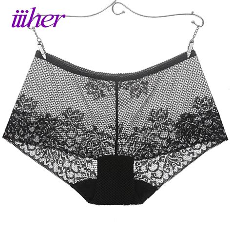 Iiiher Seamless Underwear Women Sexy Lace Floral Seamless Panties Lady