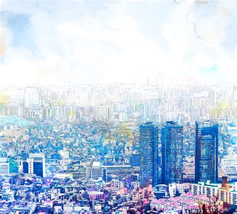 Seoul Skyline Drawing Stock Photos, Pictures & Royalty-Free Images - iStock