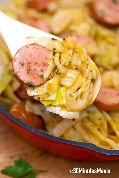 Fried Cabbage And Kielbasa Minutes Meals