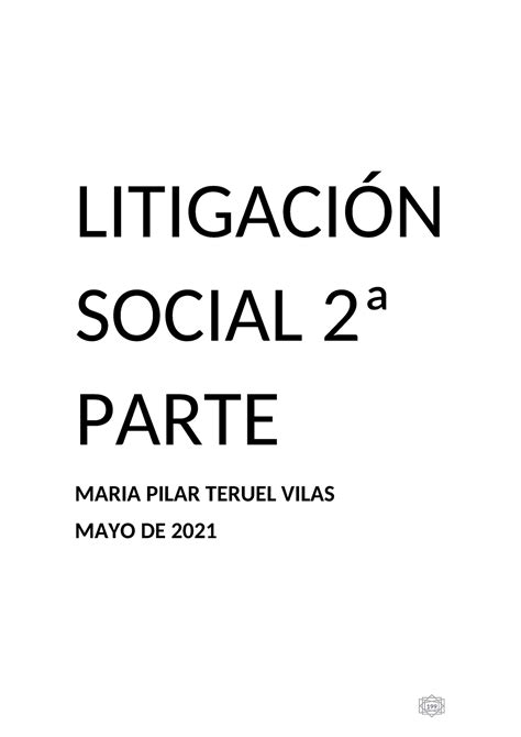 Litigaci N Social Parte Litigaci N Social Parte Maria Pilar