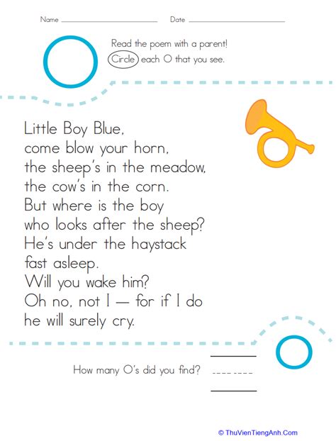 Find The Letter O Little Boy Blue Thư Viện Tiếng Anh