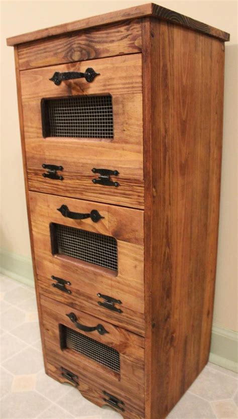 Vegetable Bin Wood Potato Storage Rustic Cupboard Primitive Etsy