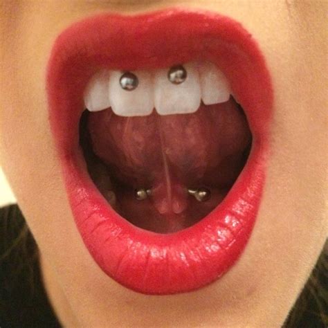 Smiley Piercing And Tongue Web Frenulum Piercing Piercings Smiley