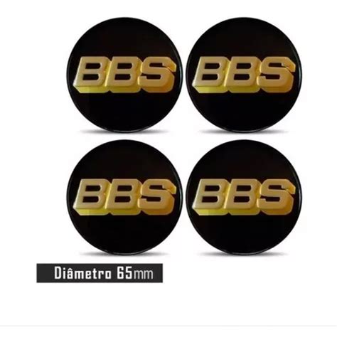 Jogo Emblema Logo Adesivo Roda Bbs Preto C Dourado Mm Mercadolivre