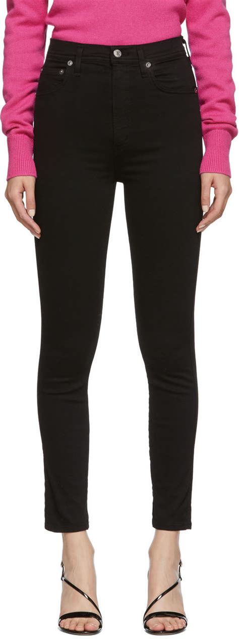 AGOLDE Black Roxanne Super High Rise Skinny Jeans SSENSE Canada