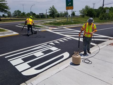 Thermoplastic Line Marking Striping In PA D E Gemmill