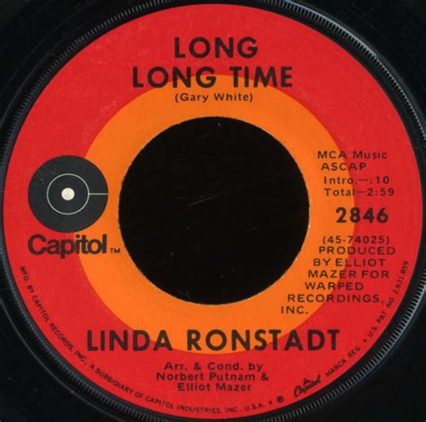 Linda Ronstadt Long Long Time Los Angeles Pressing Vinyl