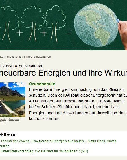 Unterrichtsmaterial Energie Macht Schule