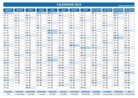 Jours fériés 2024 en France : dates et calendriers