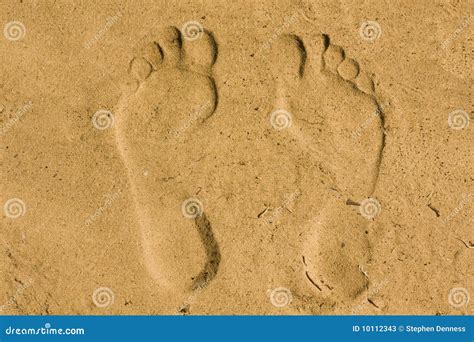 Feet Imprint In Sand Stock Image Image Of Invert Track 10112343