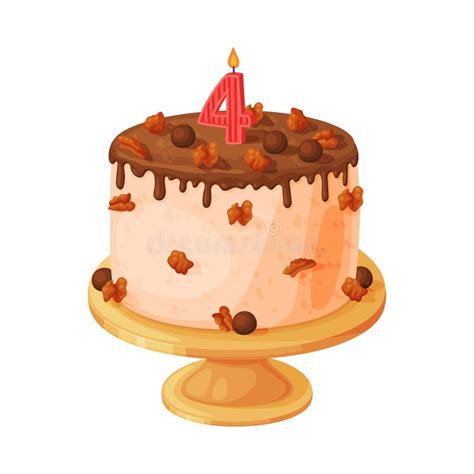 Velas En Torta De Cumplea Os Con A Os De Edad Ilustraci N Vectorial