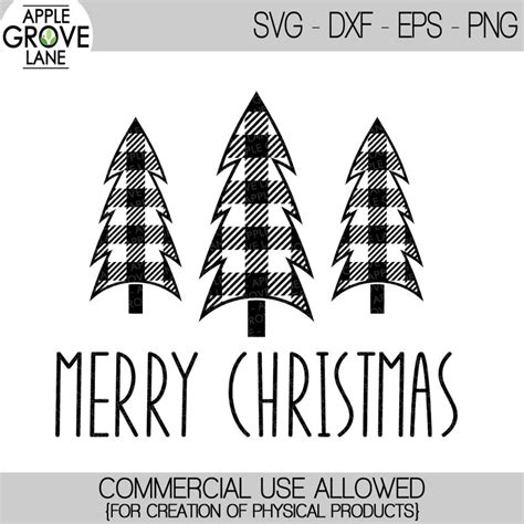 Buffalo Plaid Tree Svg Merry Christmas Svg Tree Svg Etsy