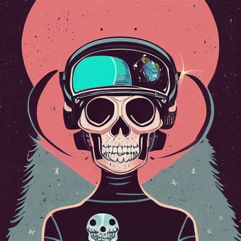 Krea Ai Portrait Skull Girl Astronaut By Petros Afshar To