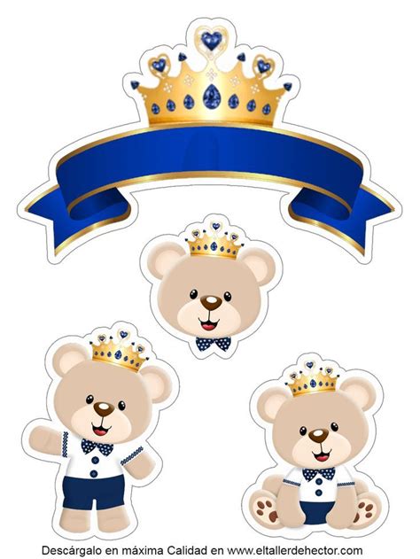 Toppers Osito Rey Boy Baby Shower Ideas Fiesta De Oso De Peluche