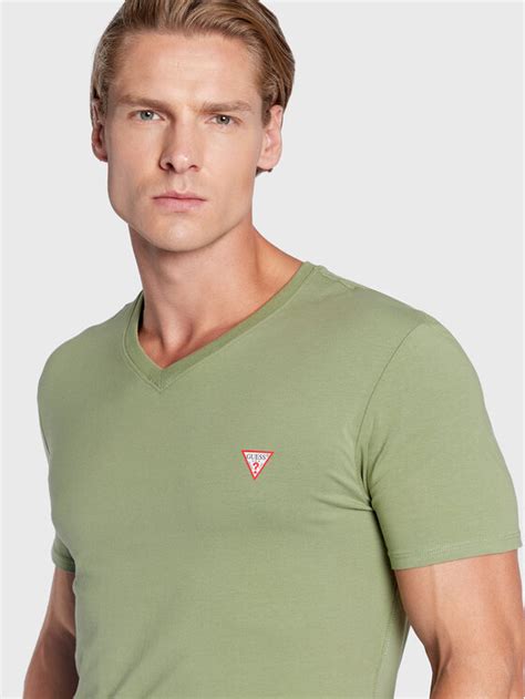 Guess T Shirt M2YI32 J1311 Zielony Super Slim Fit Modivo Pl