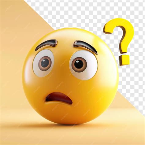 Premium PSD | Emoji with questioning expression isolated on transparent background