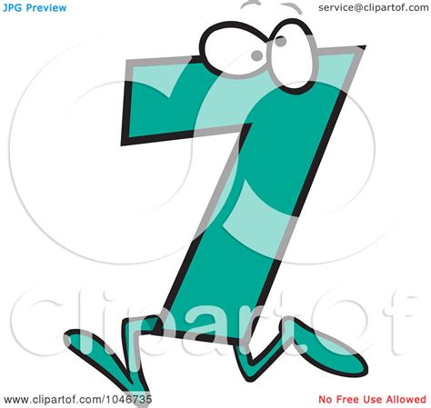 Royalty Free RF Clip Art Illustration Of A Cartoon Number Seven 7