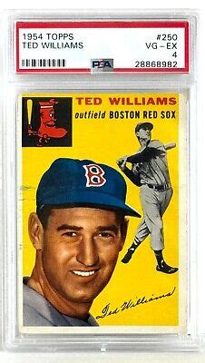 Topps Ted Williams Mlb Red Sox Vintage Baseball Card Graded