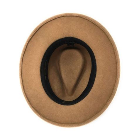 Womens Wool Camel Fedora Hat With Country Feather Wrap Trim Charingworth