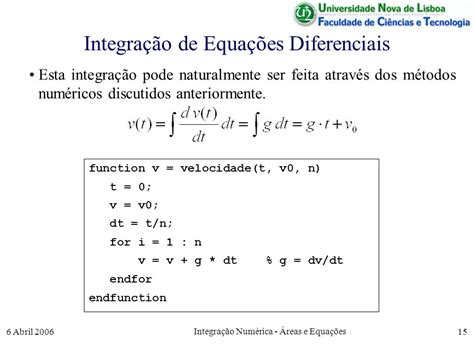 Integração Numérica Áreas e Equações ppt carregar