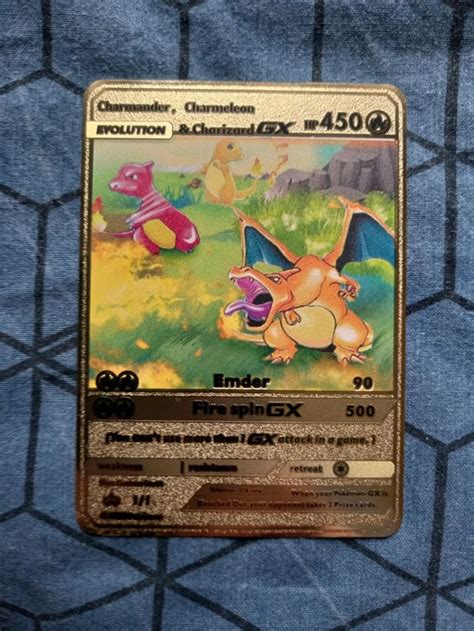 carte pokemon anglaise en métal de l évolution complète de salaméche