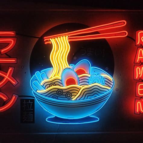 Japanese Noodle Bowl Neon Light Sign Handmade Ramen Bowl El Wire Neon