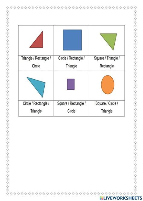 Plane Shapes Activity For Grade 2 Live Worksheets