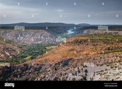 Cikola River Canyon And Kljucica Fortress Ruins View Inland Dalmatia