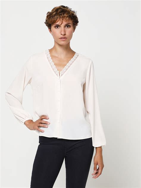 Julie Guerlande Chemise Chemisier Ecru Femme Des Marques Vous