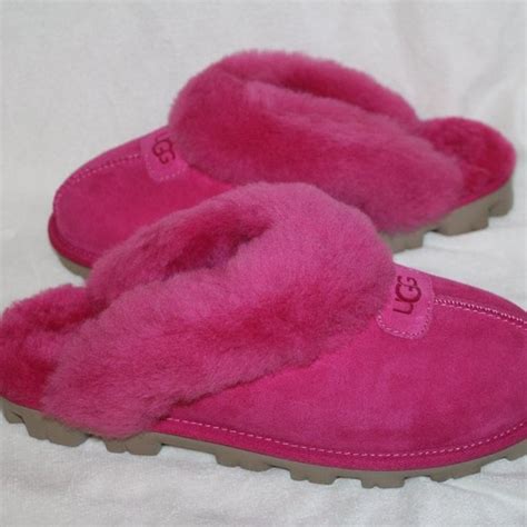 UGG Shoes Nib Ugg Womens Coquette Pink Suede Shearling Slippers