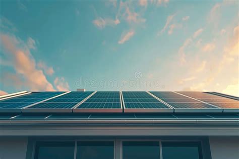 Smart Home with Solar Panels Rooftop System for Renewable Energy Stock Photo - Image of cell ...