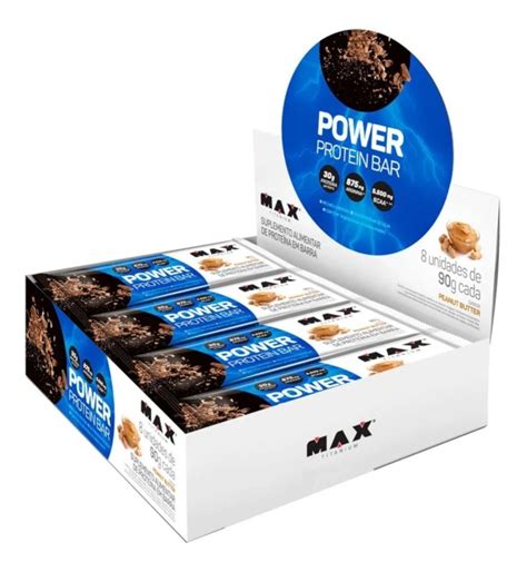 Power Protein Bar 90g Max Titanium Caixa C 8 Barras Proteína Mercado