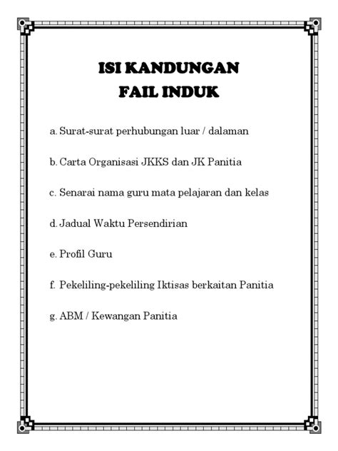 Isi Kandungan Fail Induk Pdf