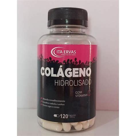 Colágeno Hidrolisado c Vitamina C 120 caps Envio Imediato