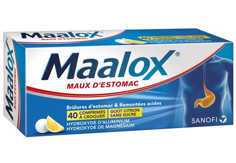 MAALOX Maux d estomac Sans Sucre 40 comprimés Pharmacie Bouldoires