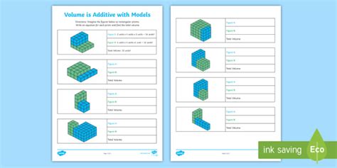 Volume Is Additive With Models Worksheet Worksheet