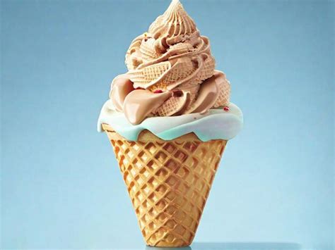 Premium Photo | Fresh waffle cone of chocolate ice cream