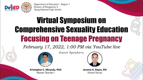 Virtual Symposium On Comprehensive Sexuality Education Focusing On Teenage Pregnancy Youtube