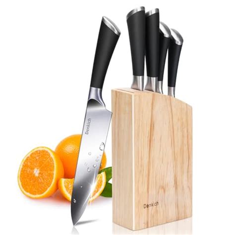 Denkich Couteau Cuisine 6 Pièces Set Couteau Cuisine en Acier