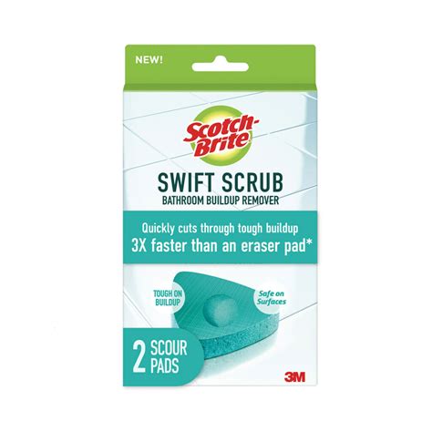 Scotch Brite Swift Scrub Bathroom Buildup Remover Scrub Pads 2