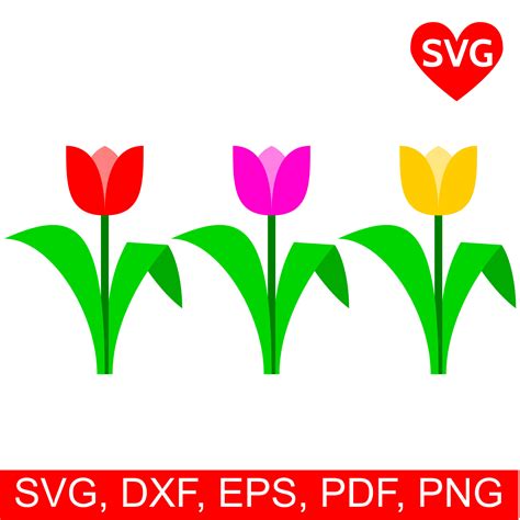 Tulip SVG File For Cricut And Silhouette And Tulip Printable Clipart To