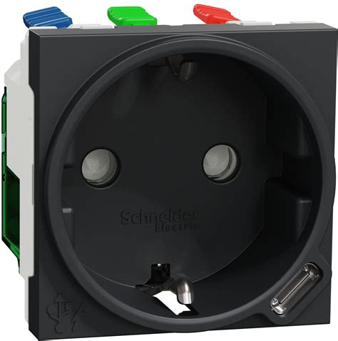 Розетка + USB Type-C Schneider Electric Unica New із заземленням 10.5 ...