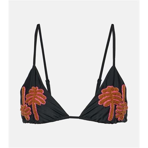 Johanna Ortiz Palm Tree Triangle Bikini Top L Gem